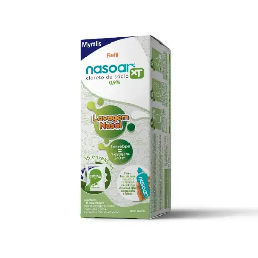 nasoar xt refil solucao para lavagem nasal c15 envelopes